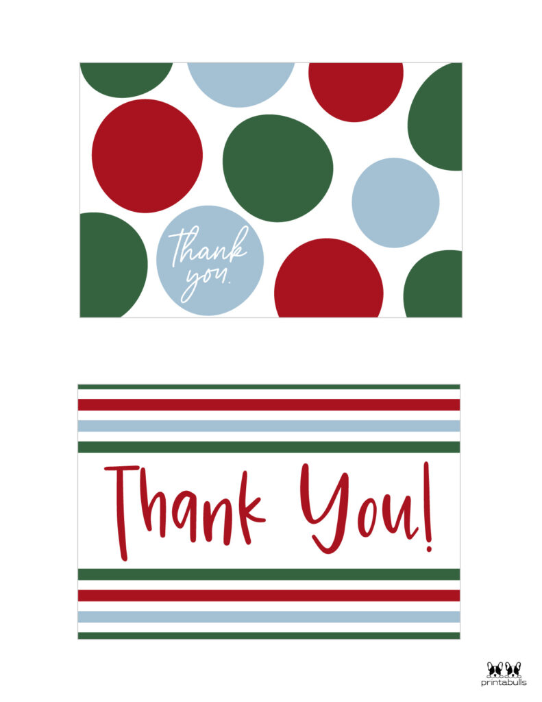 christmas thank you cards - 25 free printable cards | printabulls